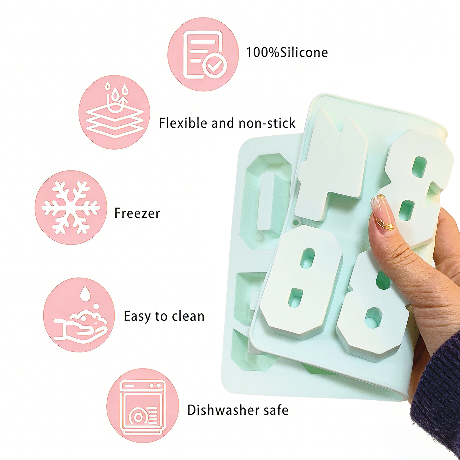 Moulds Customizable Number Silicone Baking Mold Eco Friendly Food Grade for Cake Cookie Candy Pudding Ice Cube