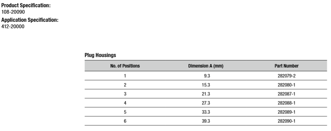TE Connectivity AMP Connector Wire to Wire Superseal 1.5mm Series Plug 282079-2,282087-1,282088-1,282089-1,282090-1