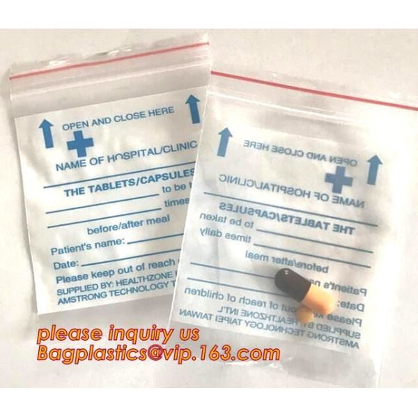 Medical Zipper Bag/LDPE Medical zipper bag/Medicine zipper Bag, writable medical Zip lockk pills capsule packaging bag zip