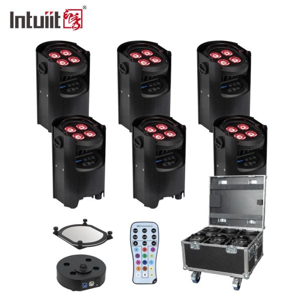 Professional IP54 Wireless DMX Battery LED Par Light 4*12W RGBW 4-in-1 - Remote Control Wedding Uplighting
