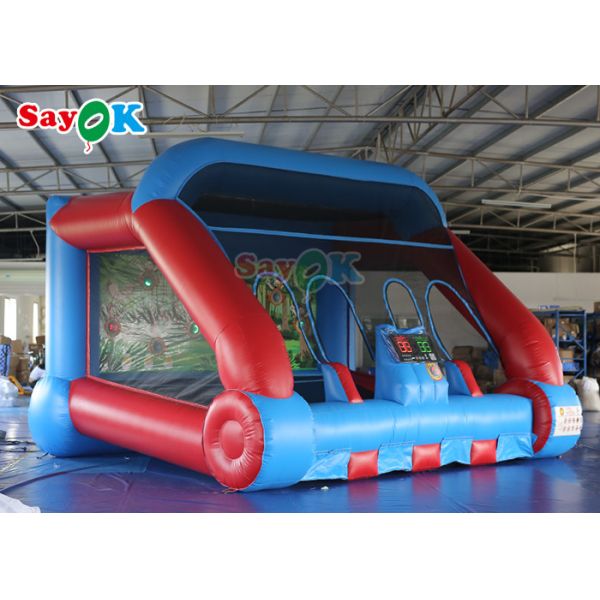 Juego azul rojo del carnaval de Inflable del juego del tiroteo de los juegos inflables comerciales IPS de los deportes