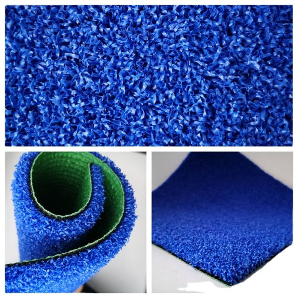 Density PE Blue Color Outdoor Artificial Turf for Tennis Court Padle Grass at Affordable