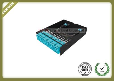 Black 24 Fiber Optic Distribution Box MPO / MTP OM3 LGX For LC Adapter