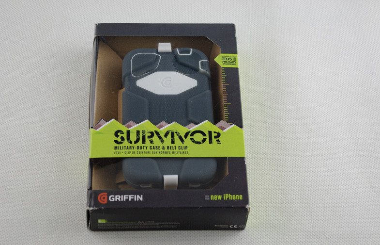 Iphone 4s Silicon Survivor Cell Phone Cases Gray / Red With Belt Clip