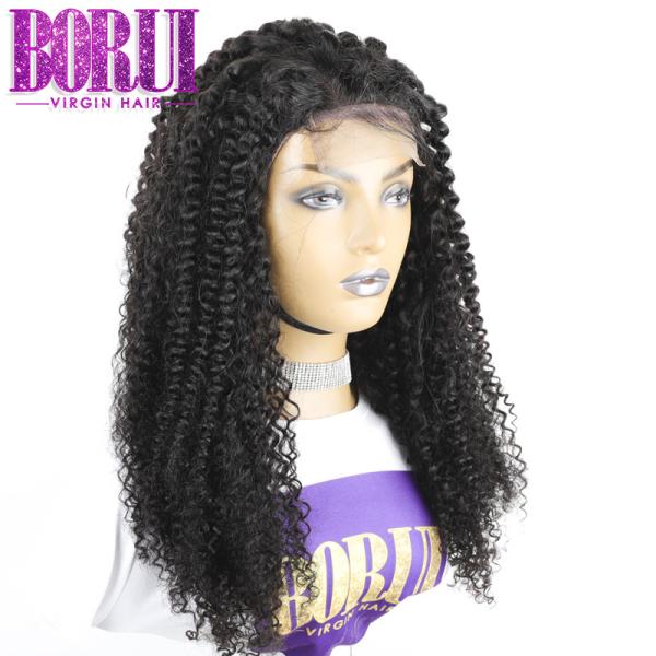 300-350g Custom Lace Wigs Pre Plucked Kinky Curly Soft Smooth Full Density Transparent Lace