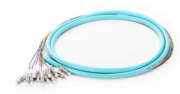 Multimode Bunch Fiber Optic Pigtail Mpo 12 Fiber Optical Patch Cord LSZH