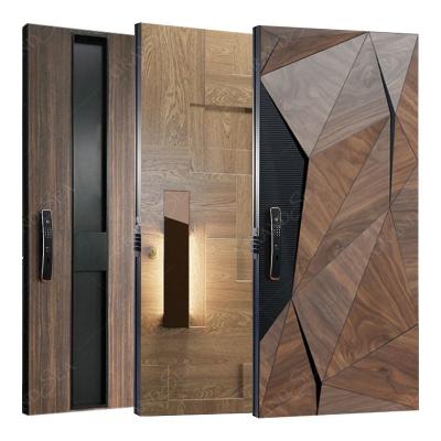 Customized Modern Entrance Security Wooden Swing Pivot Door Stainless Steel Hinge Waterproof for Front Main Entrance Villas