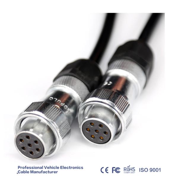 Waterproof 5 Pin Trailer Power Cable With Metal Male Female Connector