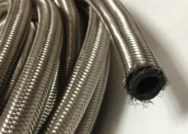 Outer Stainless Steel Braided Compressed Air Hose Pure Rubber Tube Inside