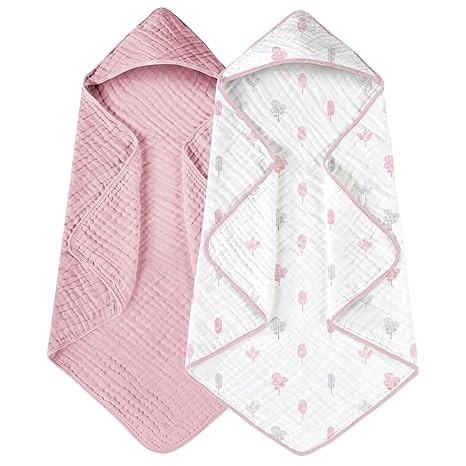 Muslin Skin Friendly Infant Bath Towels Infant Towel Set 32*32 Inches