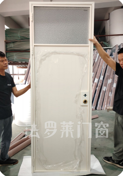 Smooth Swing Aluminium Frame Bathroom Door Space Saving Custom Color