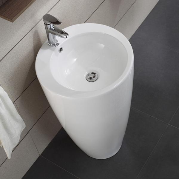 Fixing to Wall with Back Bathroom Sanitary Ware Ceramic Standing Pedestal Sinks Wash Basin