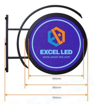 Video Type Outdoor Advertising LED Display / Round Double Side Led Logo Sign