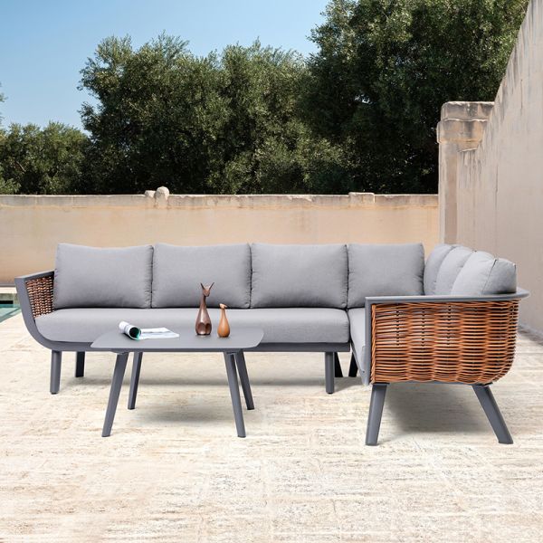 Conjunto de móveis de jardim de rotão PE