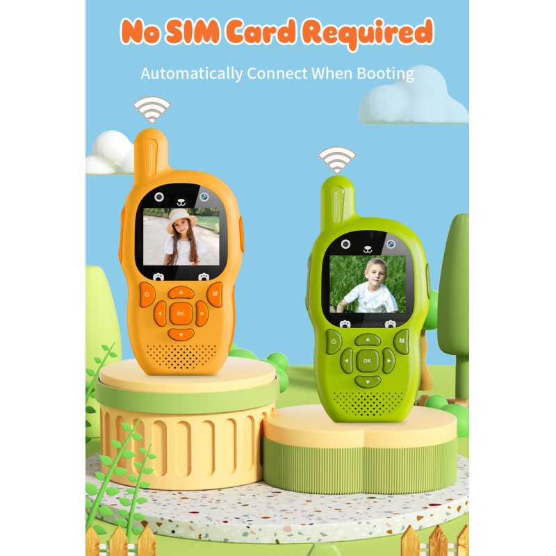Brand New Children's Video Walkie Talkies Anti-Lost Design Long Range 500-1000mAh Battery Audio Interphone Funny Games Easy Use