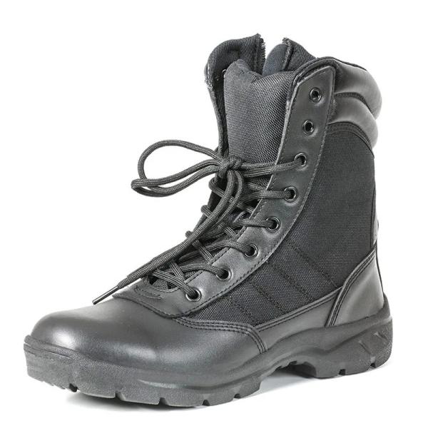 Leather Insulated Military Boots For Men Breathable High Top Non Slip Rubber Outsole