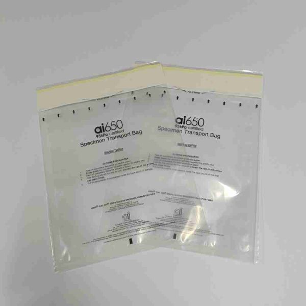 Safety 95kpa Specimen Transport Bag 100% LDPE Waterproof Oil Proof