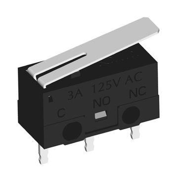 Micro interruptor momentâneo do computador 3A 125V com alavanca