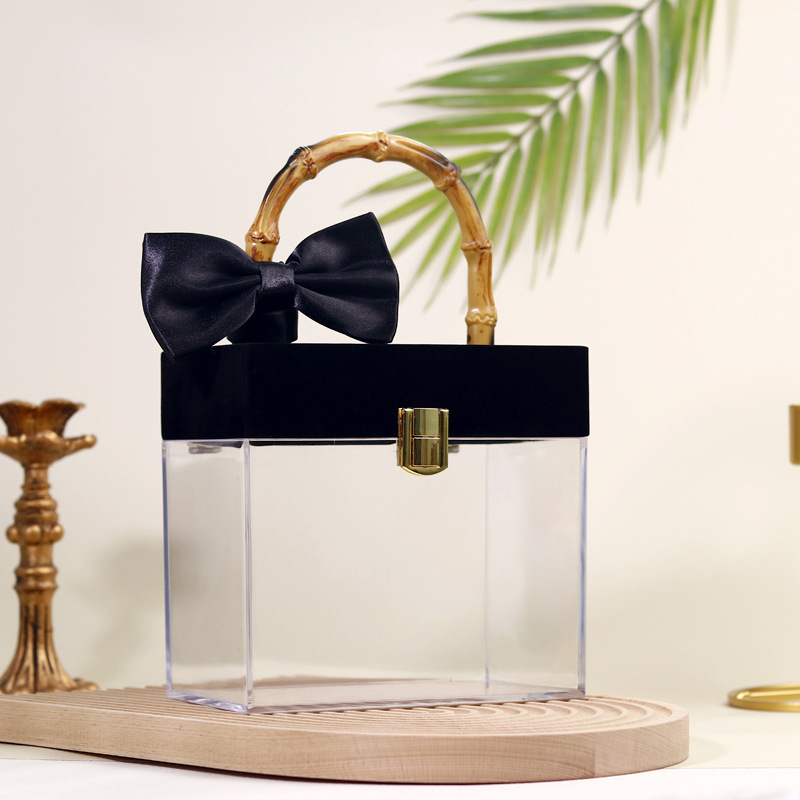 New Arrival Bamboo Acrylic Gift Box Empty Rectangle Injection Molded Wedding Birthday Gifts Storage Box