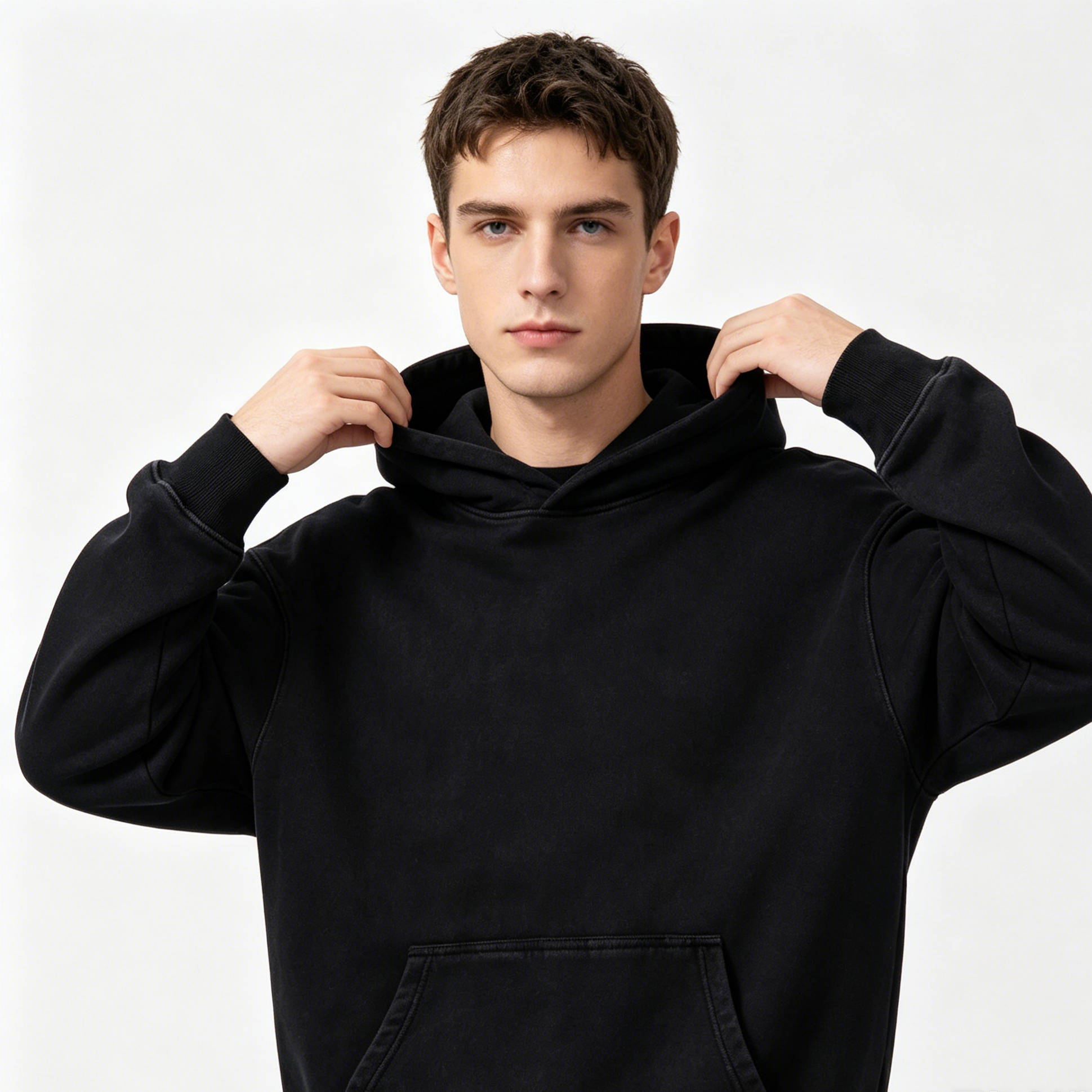 Vintage Stone Wash Hoodies Oversized Unisex Pigment Wash Hoodie Heavyweight