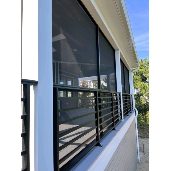 Flooring Mounted Customizable Aluminum U Channel Glass Railing for Frameless Design