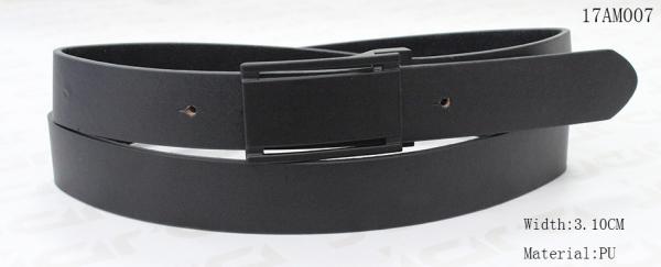 Sreeen Printing Logo Mens Dress Belts With Black Painting Clip Plate Buckle