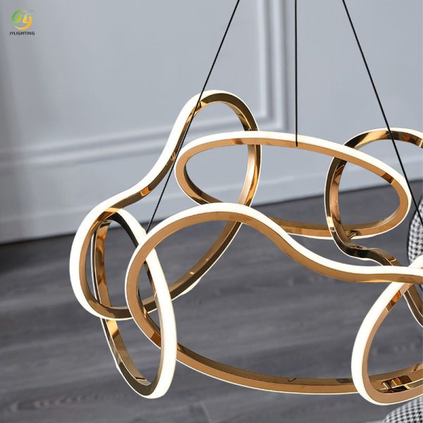 JYLIGHTING Light Luxury Modern Restaurant Chandelier Modern Simple Creative Circular Art bar Restaurant  Modern Pendant Light