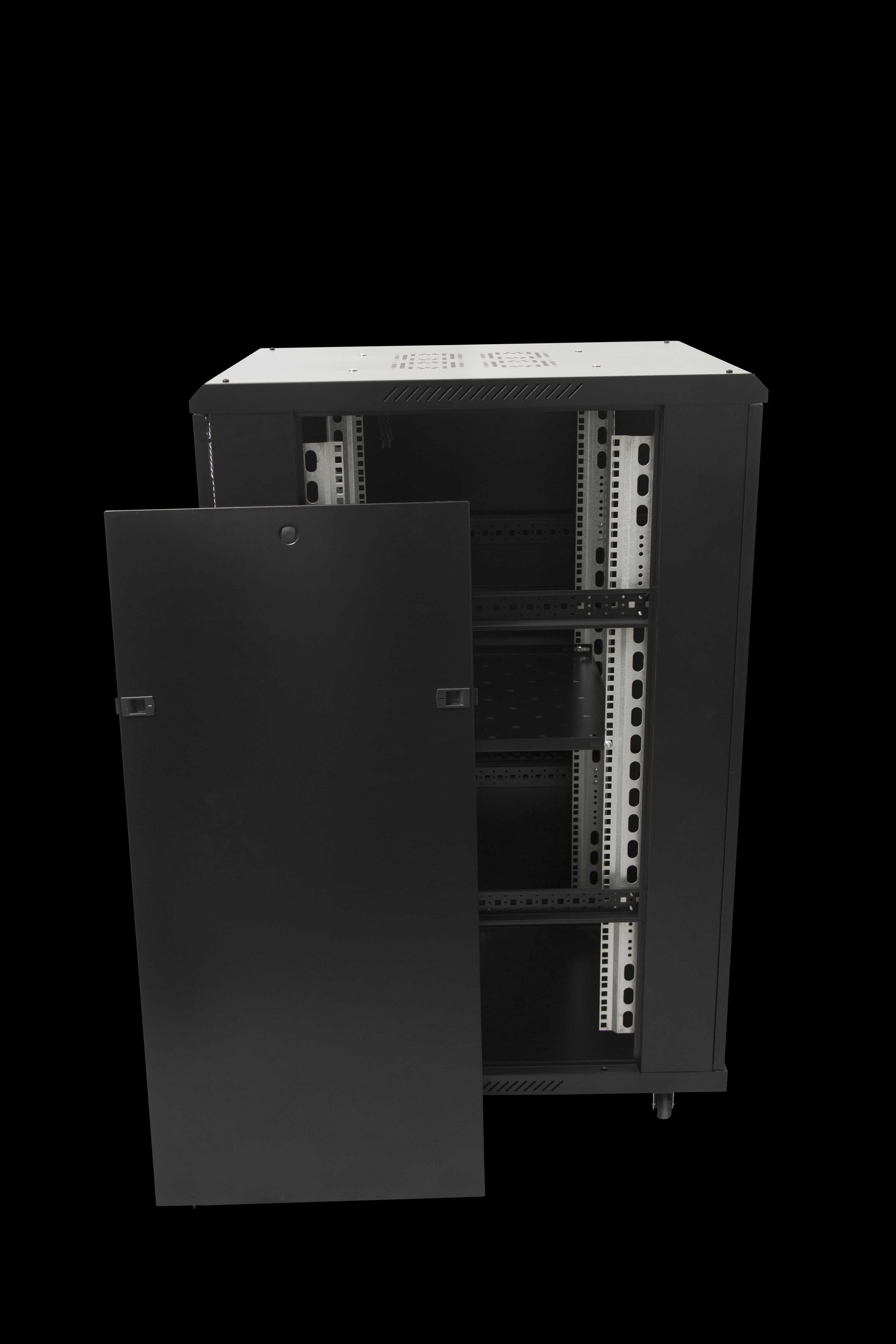 19 Inch Tempered Glass Door Server Rack with 600mm Width 1000mm Height and RAL7035 Colour