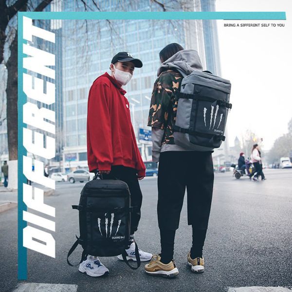 Backpacks male version of the Korean version of fashion personality college students backpack female backpack leisure me