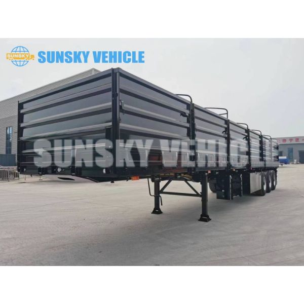 Grain Semi Trailer Drop Side Semi Trailer 30 Ton Trailer With Sideboard