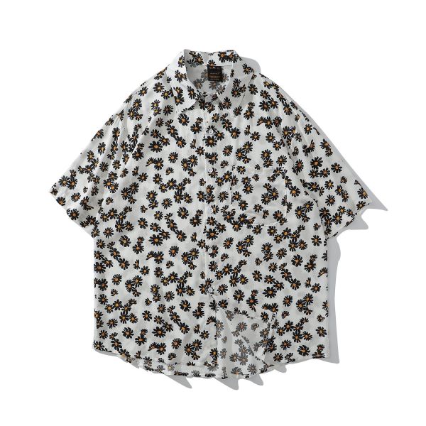 Custom Branding Soft Full Colour Printed Party Shirt Short Sleeve Rayon Material