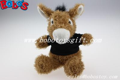 7.9Custom Plush Brown Donkey Animal With Black T-shirt