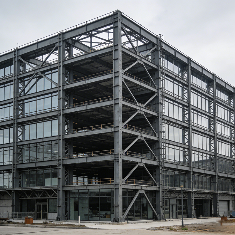 Multi Storey Steel Frame Building for Office Retail Complexes / Urban Commercial Facilities