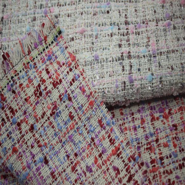 2024 New Factory Wholesale Spot Color Multi-coat  Tweed Woolen Polyester Fashion Decorative Fabric for Bag Women's Coat Clothing