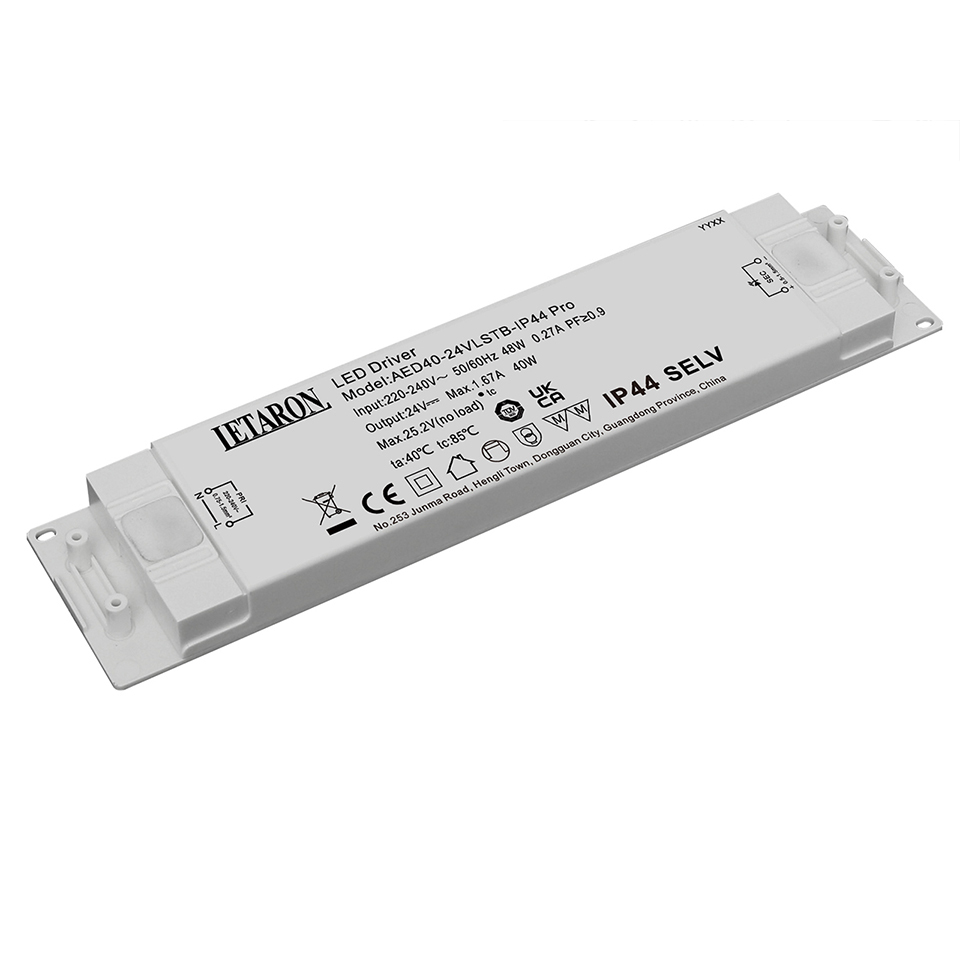 IP44 Waterproof Super Slim 40W LED Driver 12V 24V for Bathroom Mirror Light
