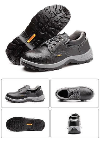 Microfiber Industrial Safety Shoes Iron Toe Black Pu Boots Unisex