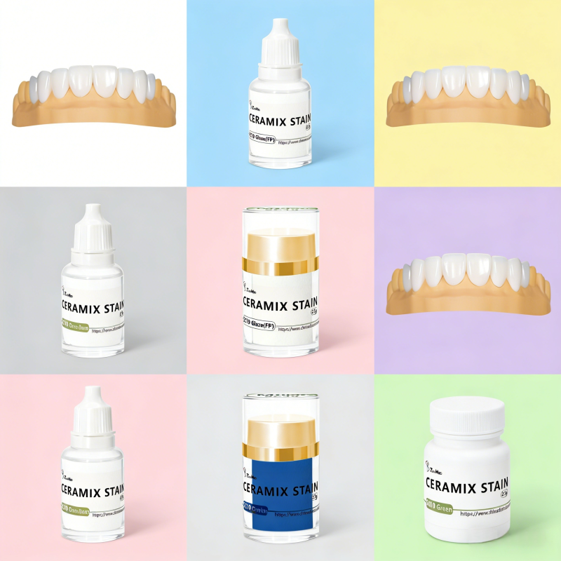 Dental Ceramics Coloring Dental Stain and Glaze Including 24 Months Shelflife and Mixability for Tailored Custom Shades