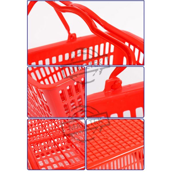 Двойная ручка продуктовый магазин Торговые корзины HDPP Материал 400*300*210 мм