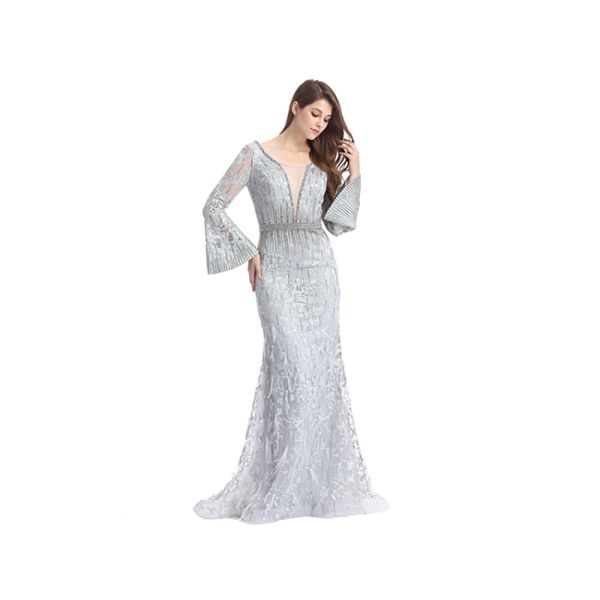 Elegant White Embroidery Long Muslim Wedding Dress Off The Shoulder