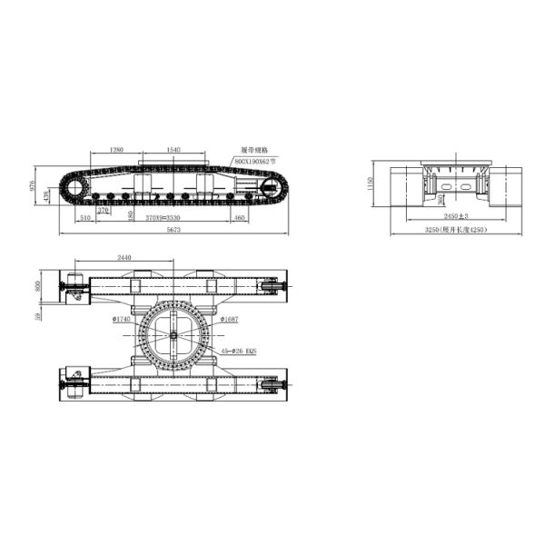 Drilling Rigs 4.5 ton Suitable Excavator Used Crusher Machine Undercarriage Chassis Base