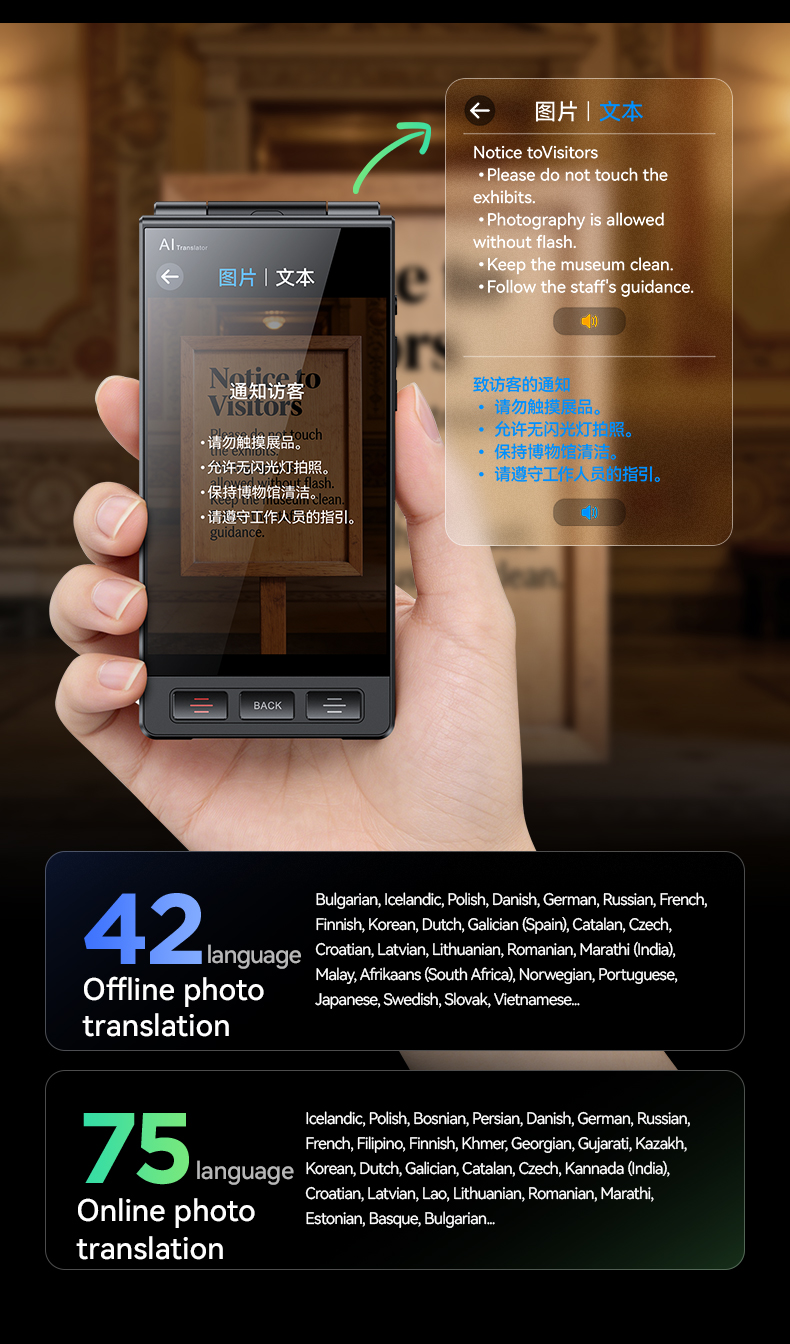 Dual Screen Video Calling Translator Smart Mini Language Translator 159 Languages WiFi Hotspot Offline Voice Translation Machine