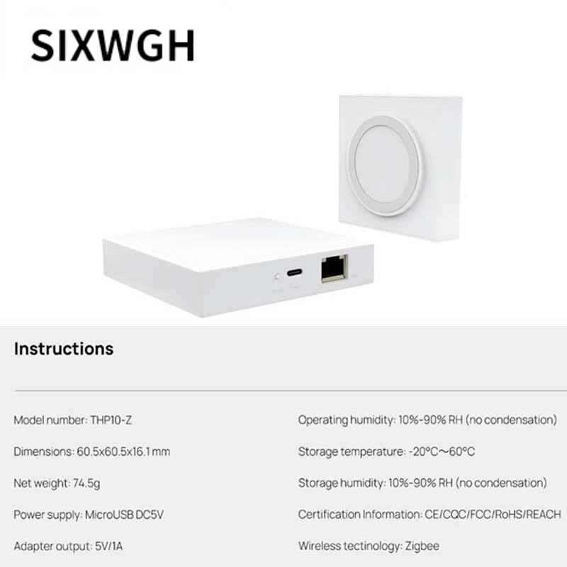 SIXWGH 3-in-1 Smart Home Gateway: Zigbee Hub + WiFi Router+Voice Control Center Compatible with Apple Google Home Alexa & Tuya