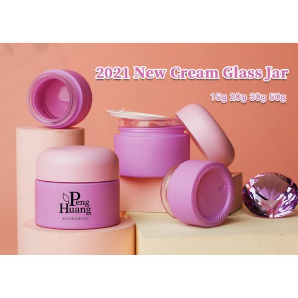 Опарник стекла сливк 30ml изготовленной на заказ сливк изготовителя упаковывая стеклянный пурпурный для косметики