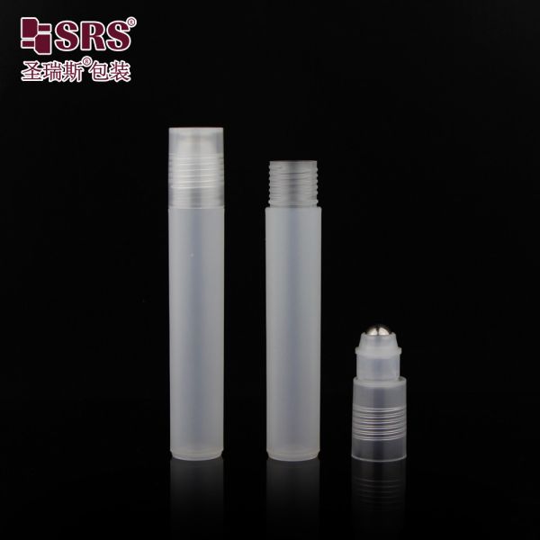 Round Clear Matte Glossy PP PCR Plastic Roller Steel Ball Massage Roll On Bottle 15ml