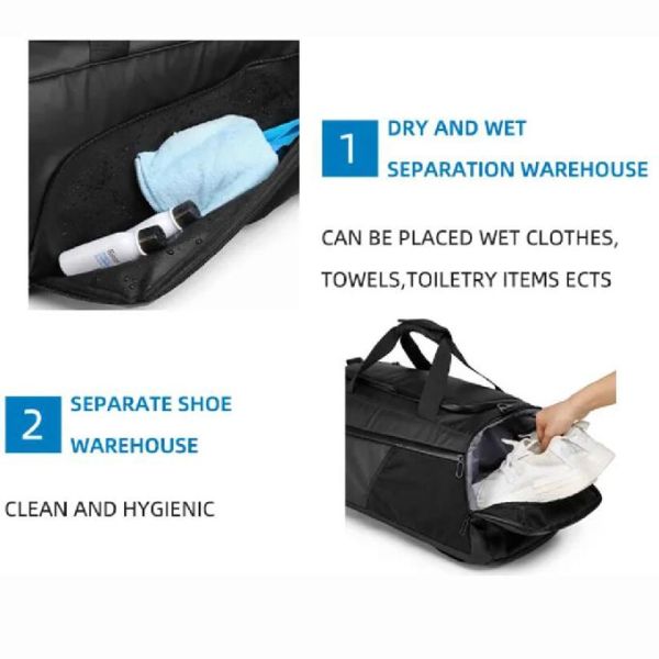 Custom Women Men Gym Fitness Bag Waterproof Sports Travel Duffel Bag