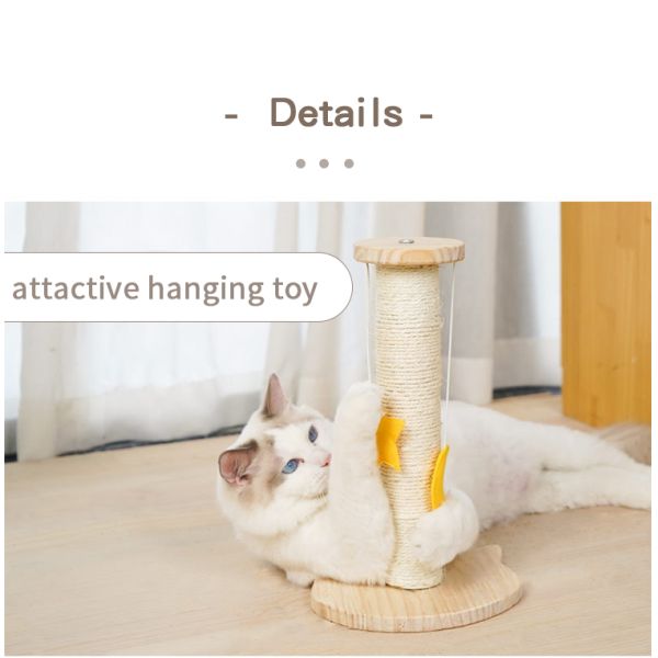 Stylish Wooden Cat Scratch Tree for Kitten Sisal Style and Multi-level Design