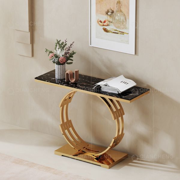 Metal 201 SS Console Table Living Room In Gold Hallway Furniture