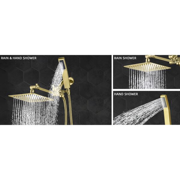 8 Inch Handheld Polished Brass Showerheads Brass Shower Handset