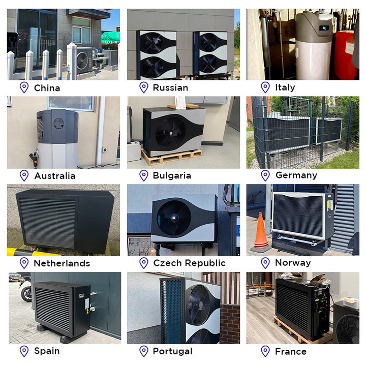 6KW/8KW/12KW R290 Энергоэффективный воздушный тепловой насос с фотоэлектрическим управлением
