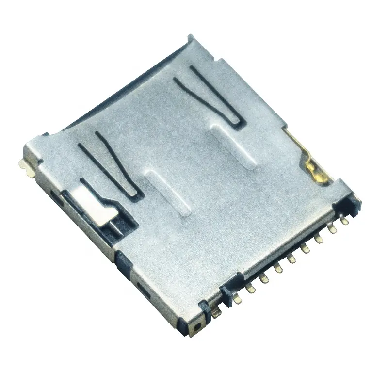 Тип нажима нажима PCB гнезда 9Pin 1.68H карты TF микро- SD микро-